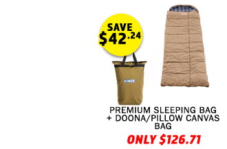 Premium Sleeping bag -5°C to 5°C Degrees Celsius Right Zipper + Doona/Pillow Canvas Bag