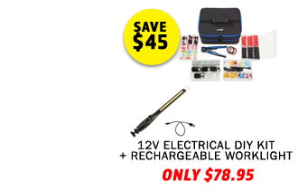 12V Electrical DIY Kit + Rechargeable Lithium LED Worklight