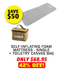 Self-Inflating Foam Mattress - Single + Toiletry Canvas Bag
