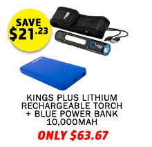 Plus Lithium Rechargeable Torch + Blue Power Bank 10000mAh