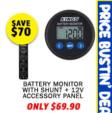 500A Battery Monitor with Shunt + 12V Accessory Panel