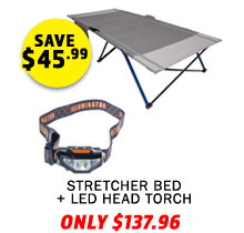 Stretcher bed + Illuminator LED Head Torch