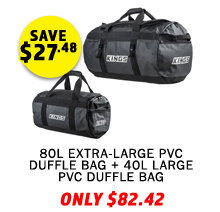 80L Extra-Large PVC Duffle Bag + 40L Large PVC Duffle Bag