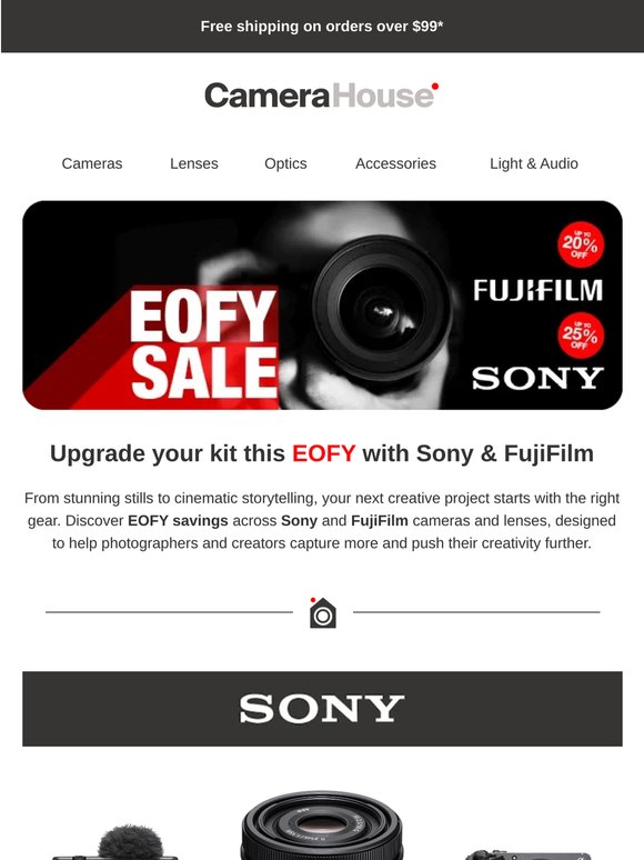EOFY Deals for Creators | Up to 25% Off Sony ⚫ 20% Off FujiFilm 🟢