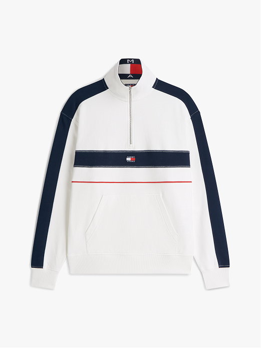 Colour Blocked Quarter Zip Relaxed Sweatshirt