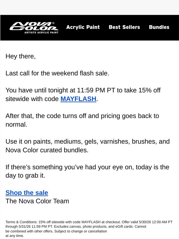 ⏰ Last day: 15% off sitewide