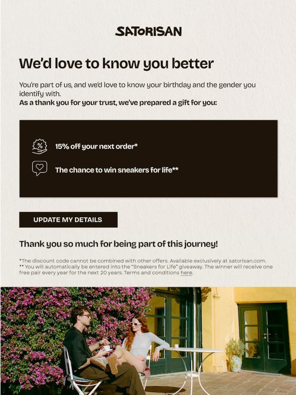 We’d love to get to know you better (and give you a gift)