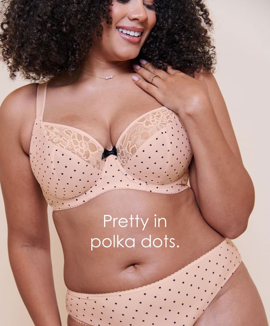 Spellbound Printed Balcony Bra Cream Polka Dot Print Beige