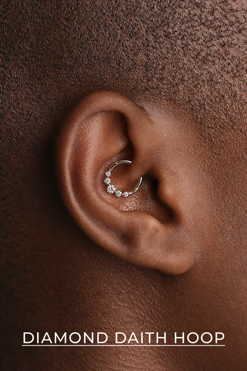 Diamond daith hoop