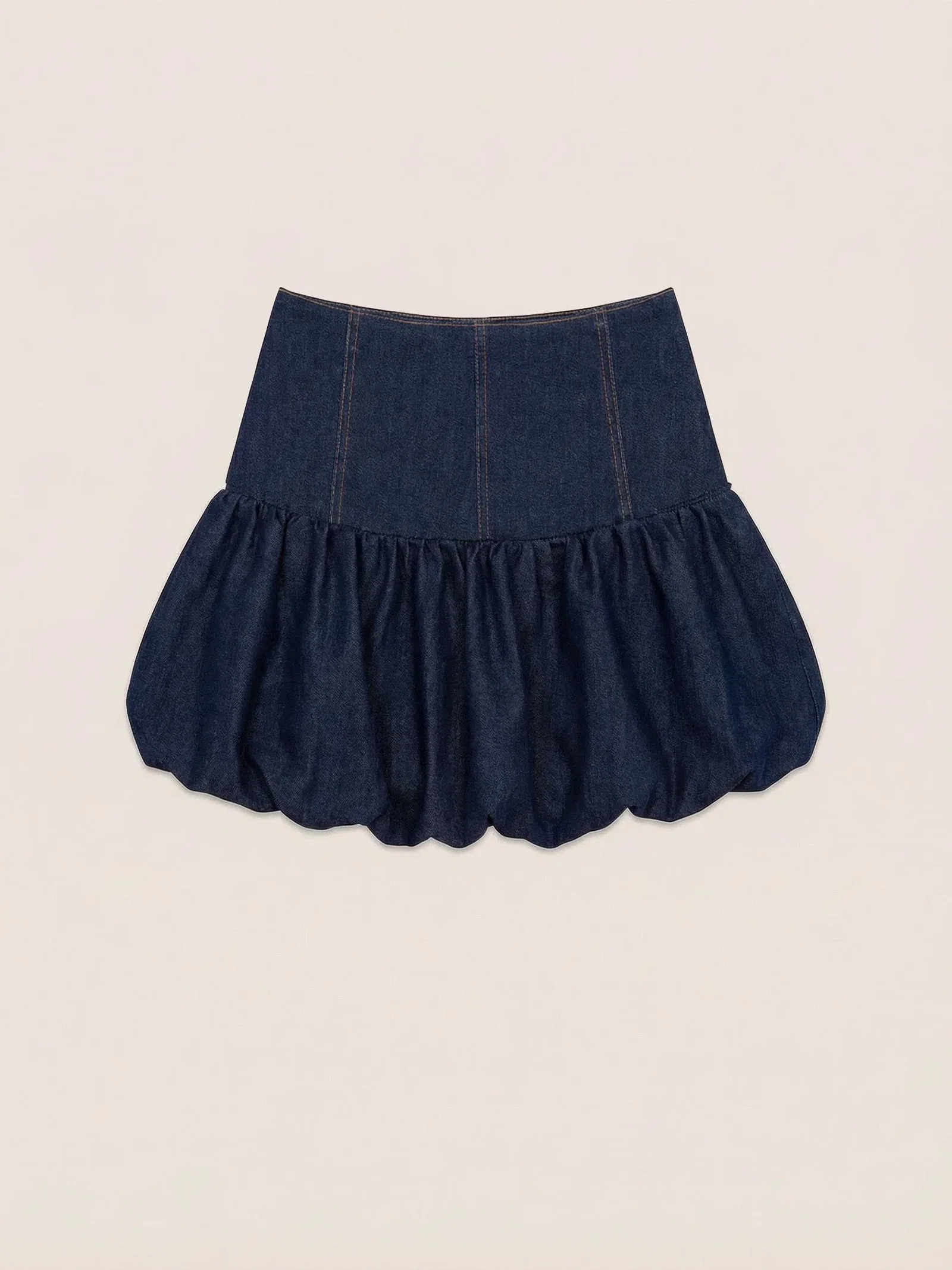 Denim Fawn Balloon Mini Skirt