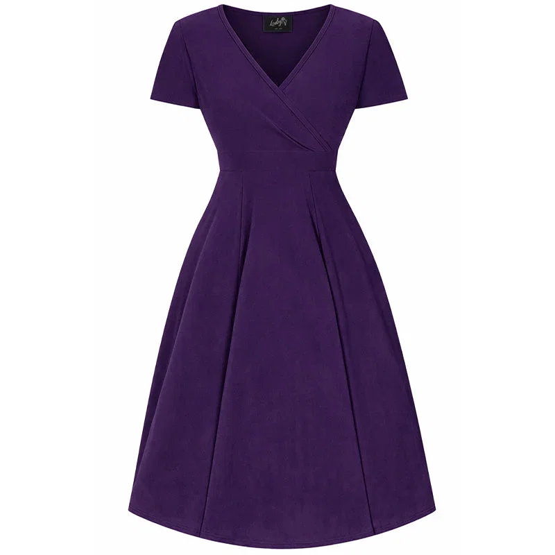 Short Sleeve Lyra Dress - Damson