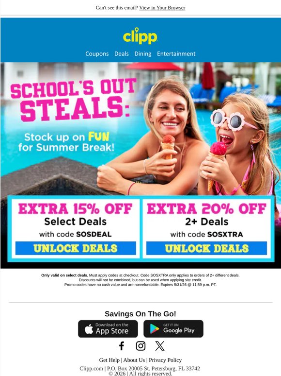 Fill Their Summer with 20% MORE FUN!