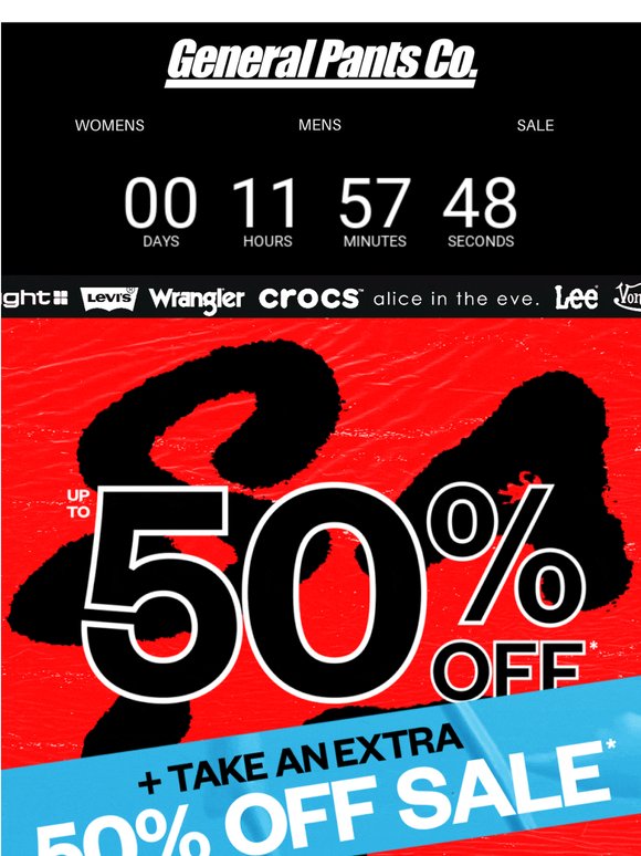 EXTENDED: TAKE AN EXTRA 50% OFF SALE*