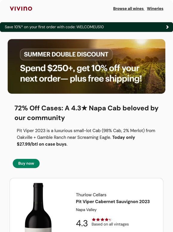 Thurlow Pit Viper Napa Cab — 72% off TODAY!