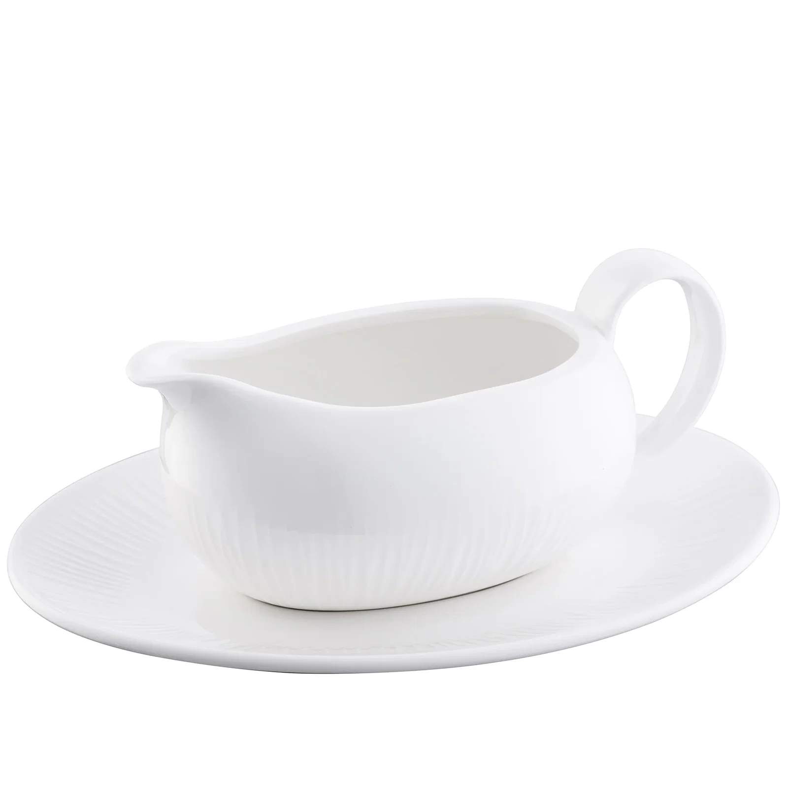 Image of Belleek Living Erne Sauce Boat & Tray