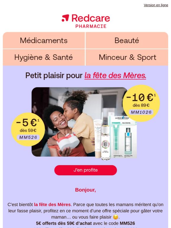 Pour maman : 5€ ou 10€ offerts 🎁