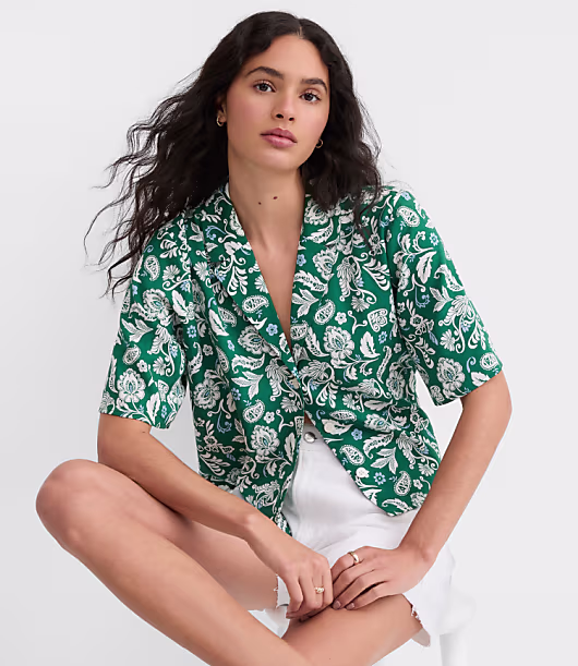 Floral Twill Relaxed Everyday Shirt