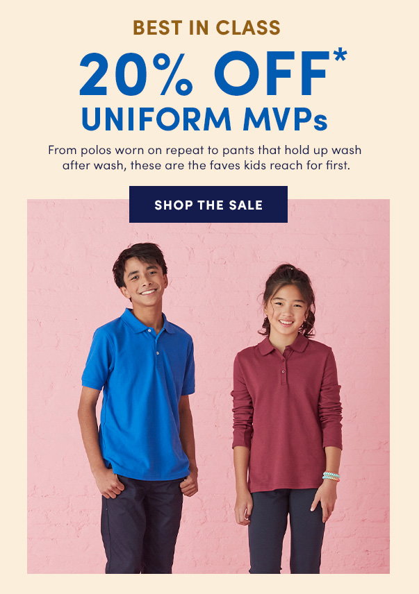 20% off uniform MVPs