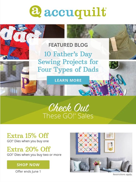 Weekly Newsletter: 10 Father’s Day Sewing Projects for Four Types of Dads