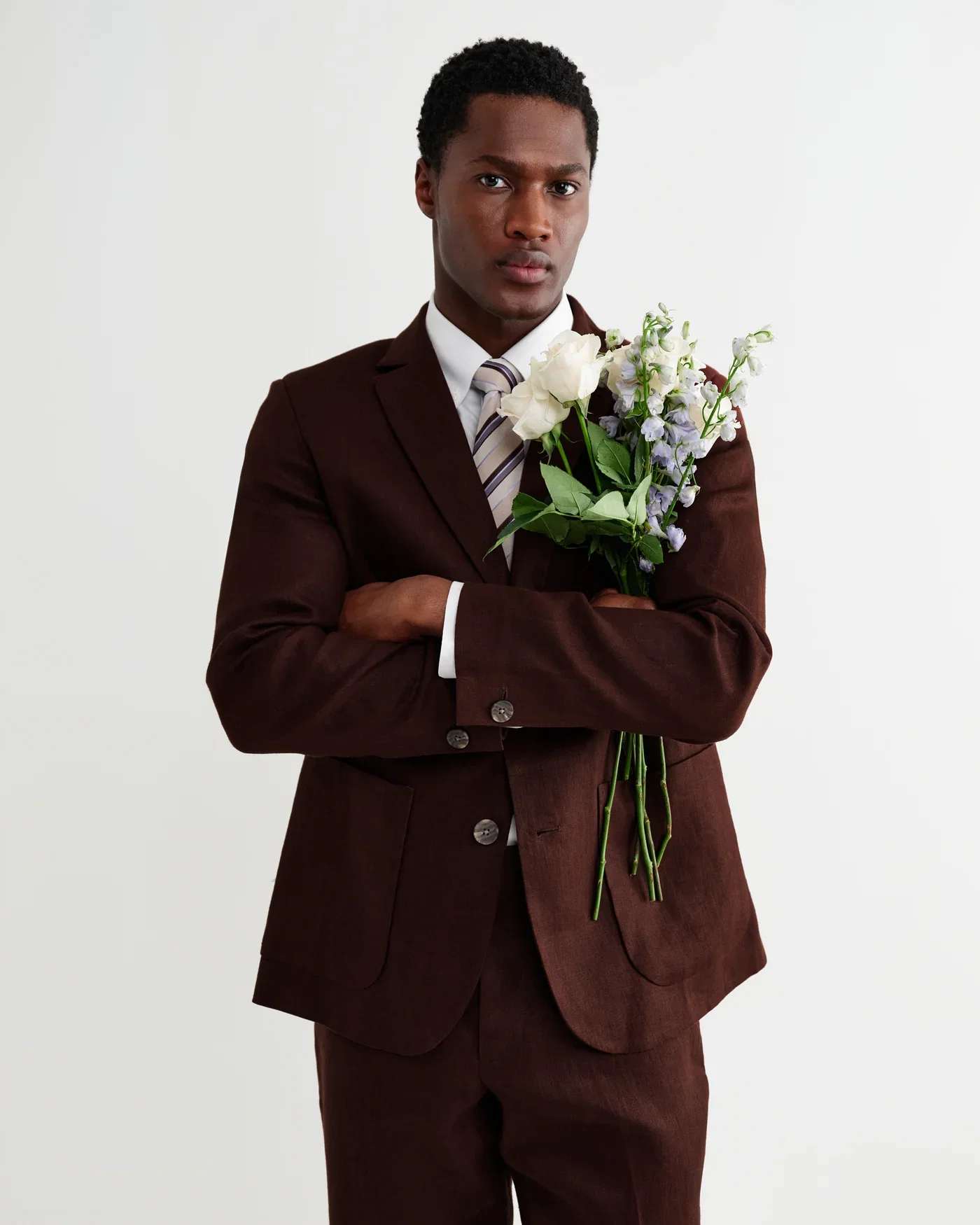 Fintry - Merlot Linen Single-Breasted Blazer