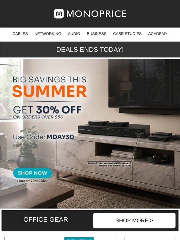 ⏰Final Chance for Summer Savings: 30% OFF — Ends Today!