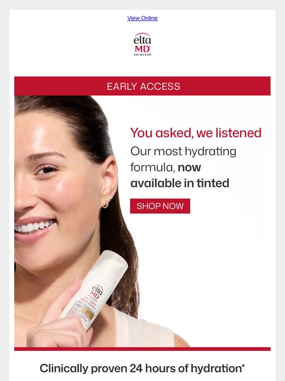 Early access: You asked, we listened. NEW UV Daily Hydration+ Tinted.