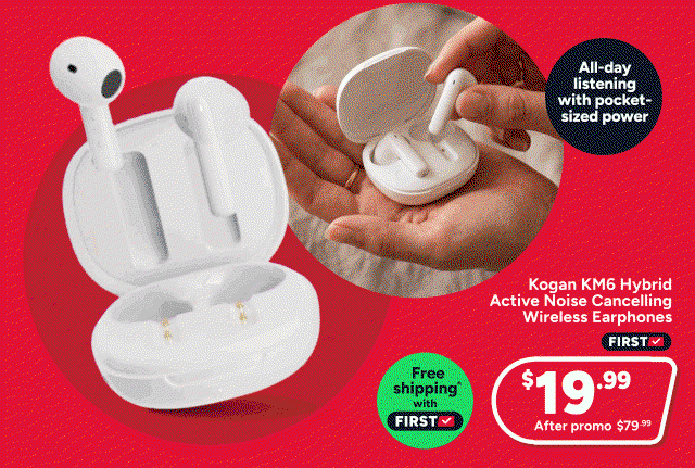 Kogan KM6 Hybrid Active Noise Cancelling Wireless Earphones