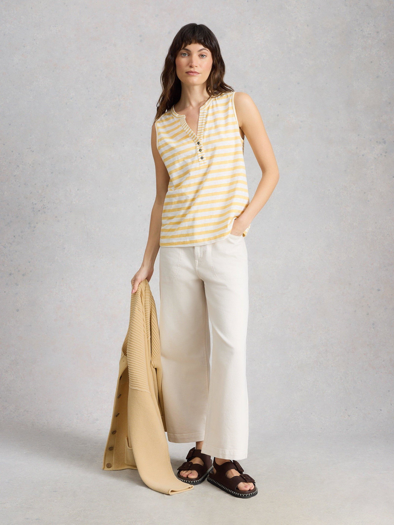 Shop Nora Notch Stripe Vest