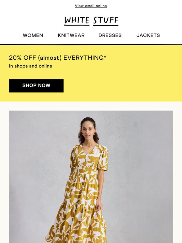 20% off styles the colour of sunshine