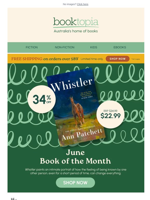 📚 Book of the Month: Whistler by Ann Patchett