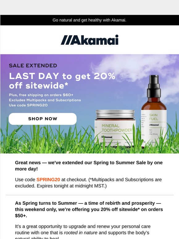 We’ve extended our Spring into Summer sale. Ends tonight.🌷