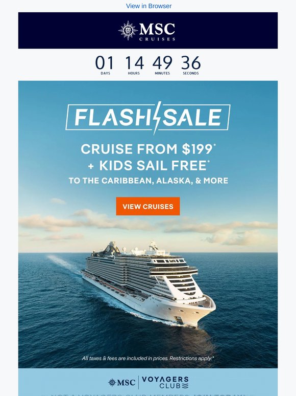 Flash Sale Ends Tomorrow! Cruise to the Caribbean, Alaska, & More