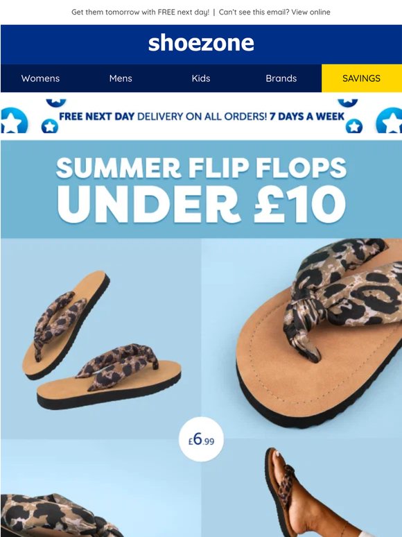 Summer shopping? Flip flops from £6.99 inside…
