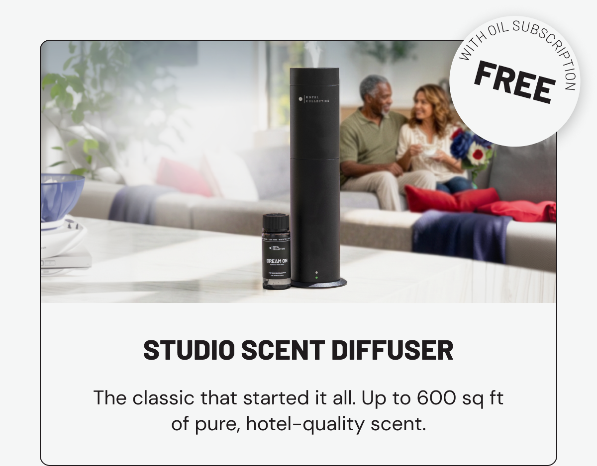 Studio scent diffuser. The classic that started it all. Up to 600 sq ft of pure, hotel-quality scent.