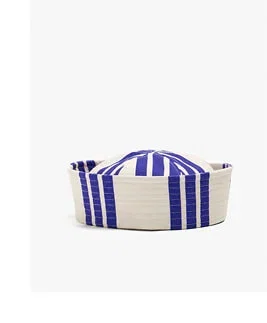 Pillbox hat with stripes