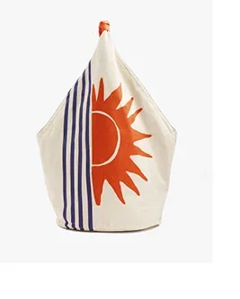 Canvas handbag with printed