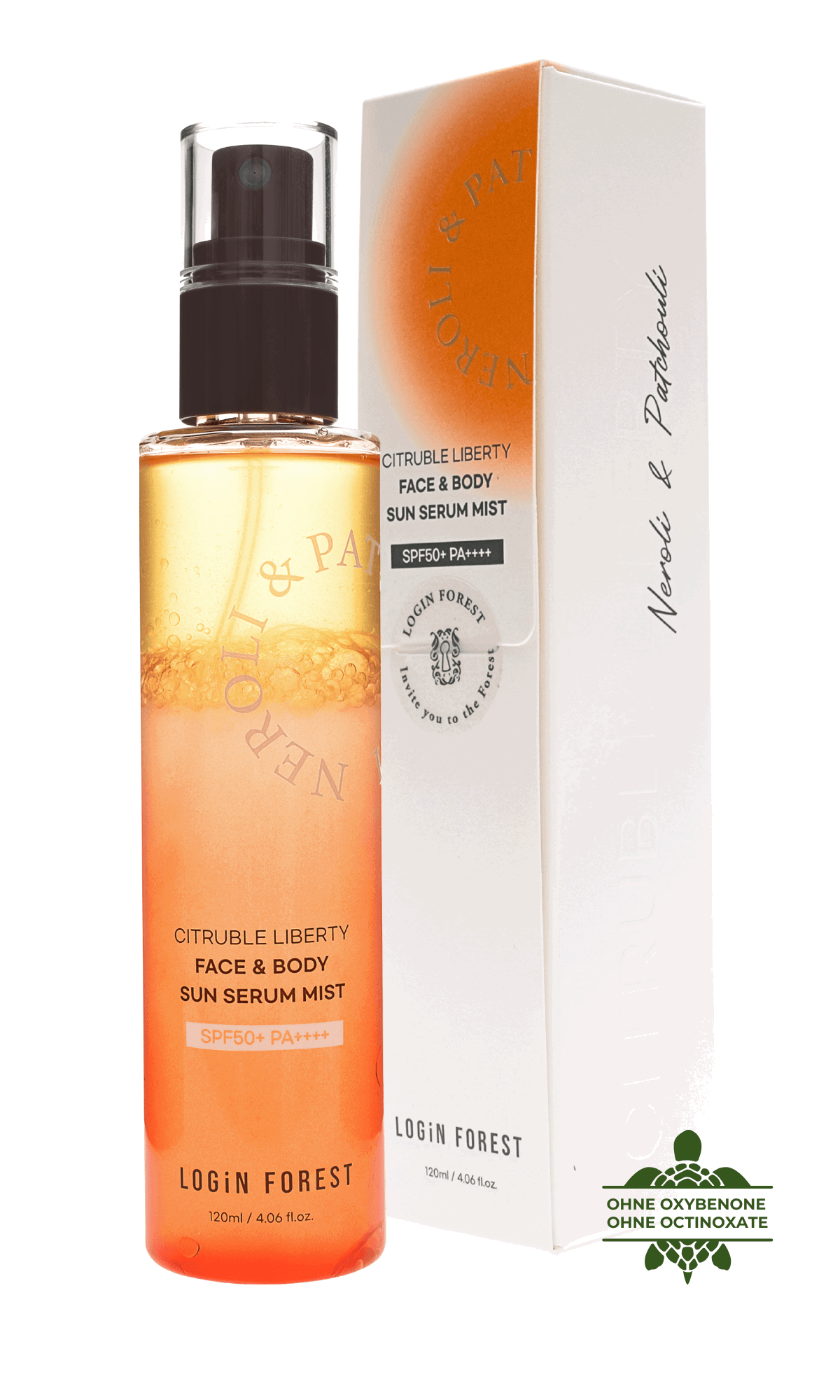 So wirkt das FACE & BODY SUN SERUM MIST SPF50+/PA++++ von Login Forest