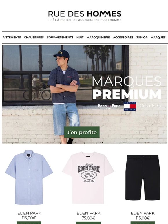 👔 Calvin Klein, Tommy Hilfiger, Eden Park : le style premium vous attend