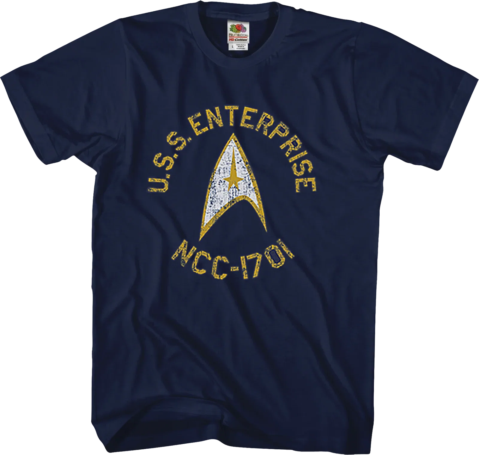 Blue Distressed USS Enterprise Star Trek T-Shirt