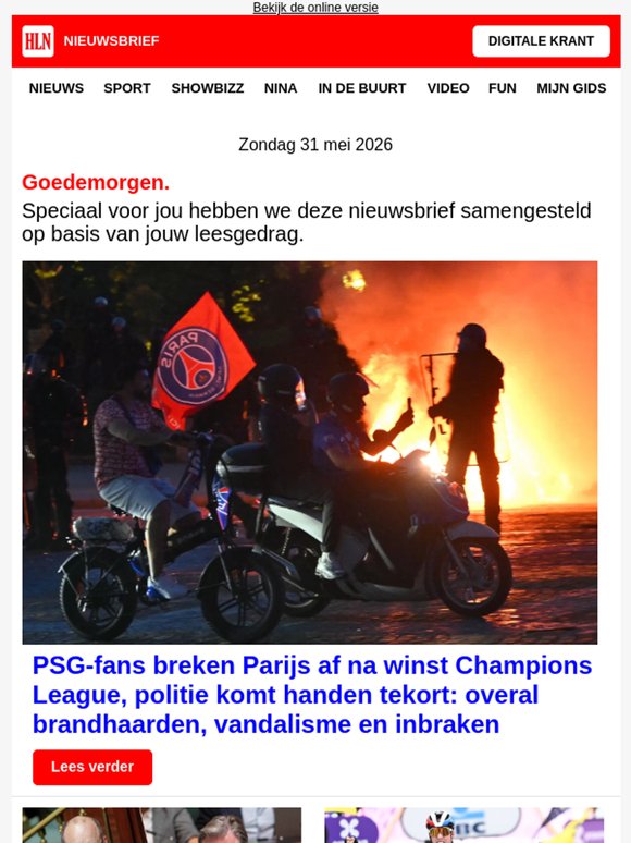 PSG-fans breken Parijs af na winst Champions League, politie komt handen tekort: overal brandhaarden, vandalisme en inbraken - en meer...