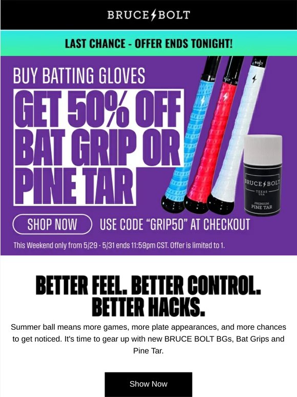 Final Hours⚡Upgrade Your Grip for Summer Ball