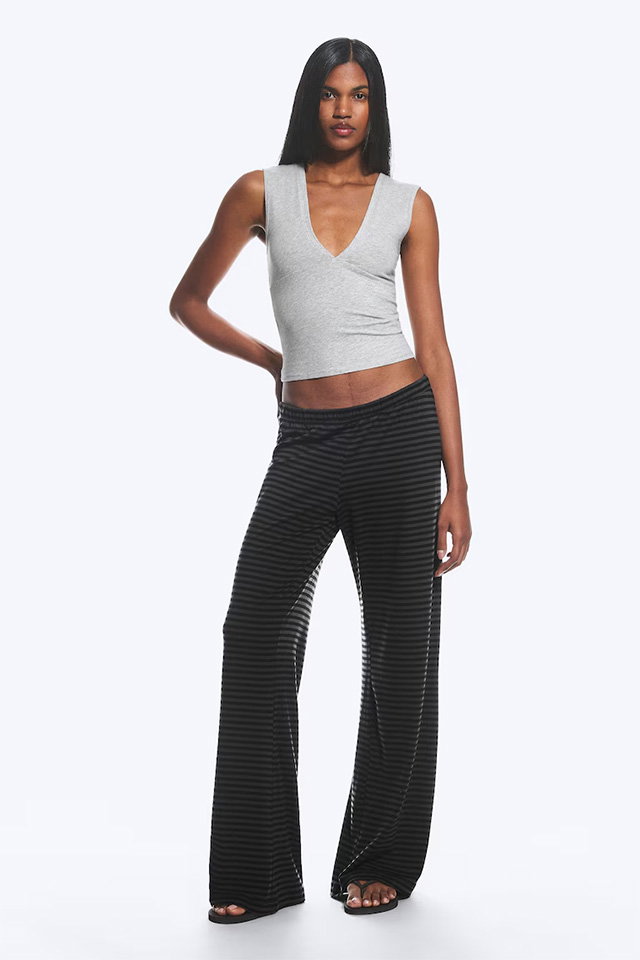 SOFT LOW RISE BOOTCUT TROUSERS