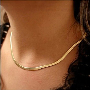 14k Gold Herringbone Necklace Layered Snake Chain