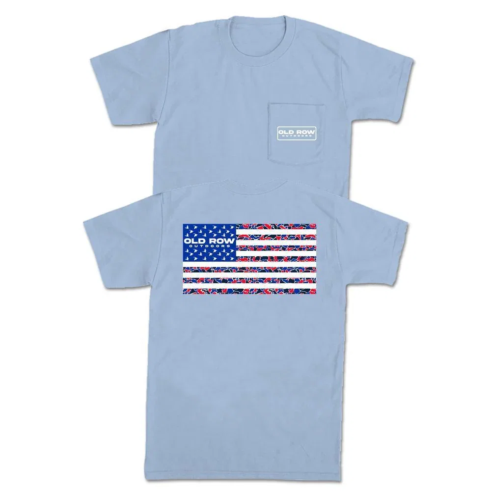 Image of Old Row Outdoors Camo Flag Pocket Tee
