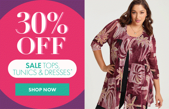 30% Off Sale Tops, Tunics & Dresses