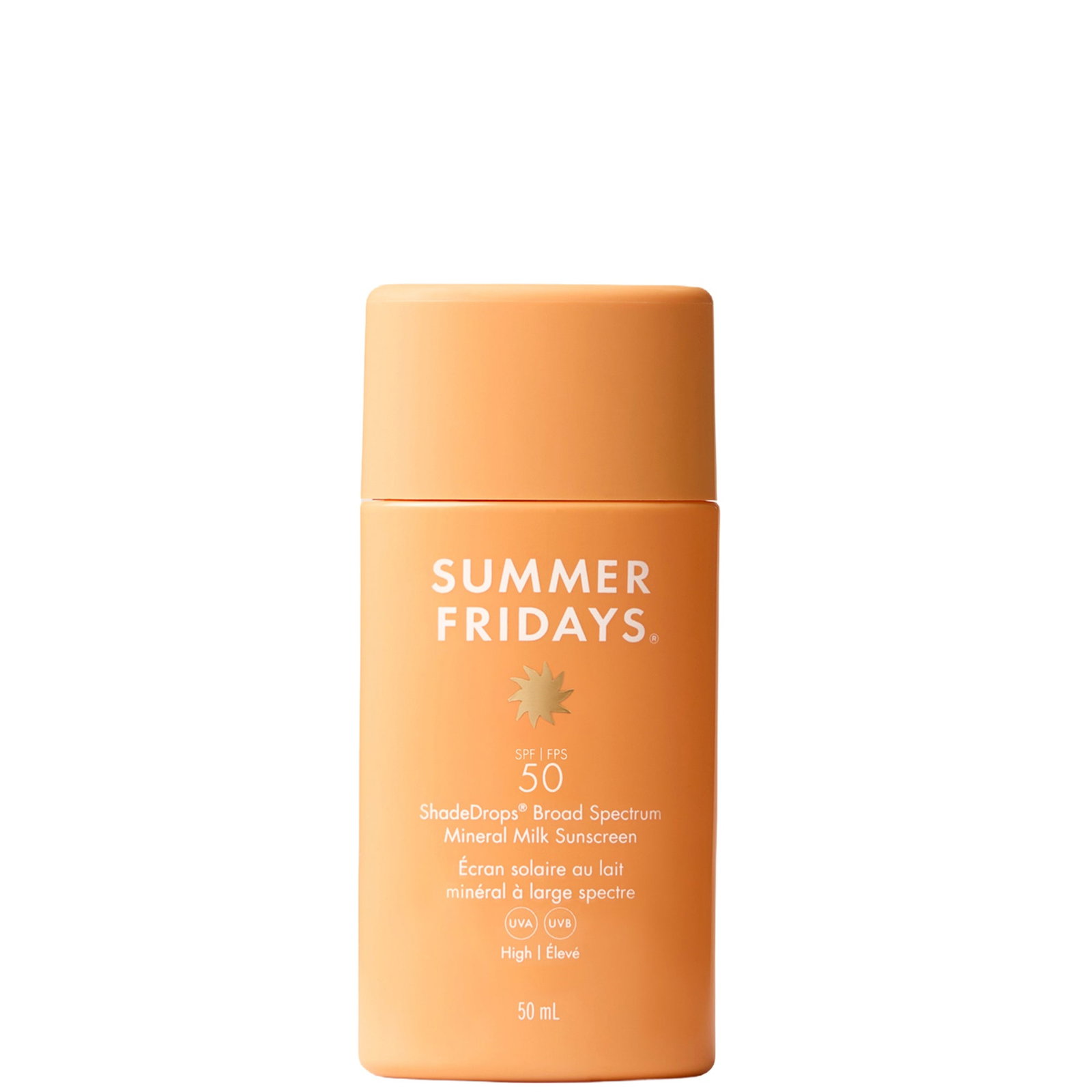 SUMMER FRIDAYS SHADEDROPS BROAD SPECTRUM SPF 50 MINERAL MILK SUNSCREEN