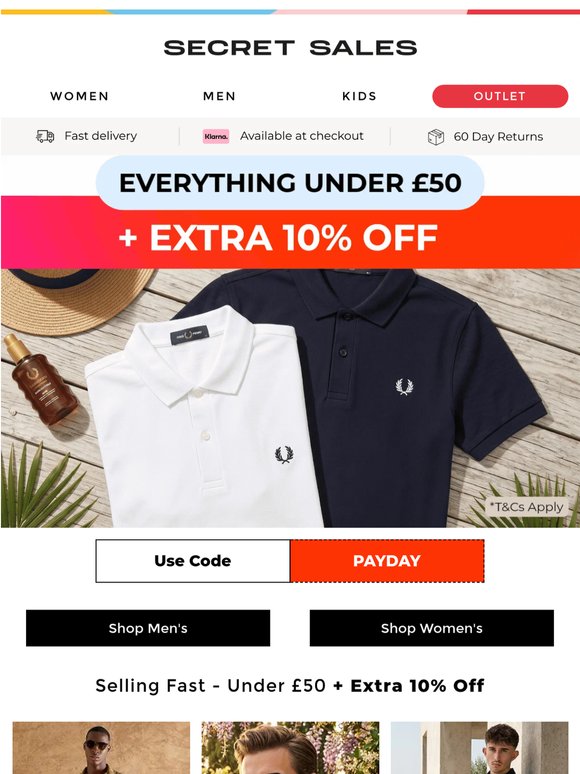 All Styles UNDER £50 + Extra 10% Off