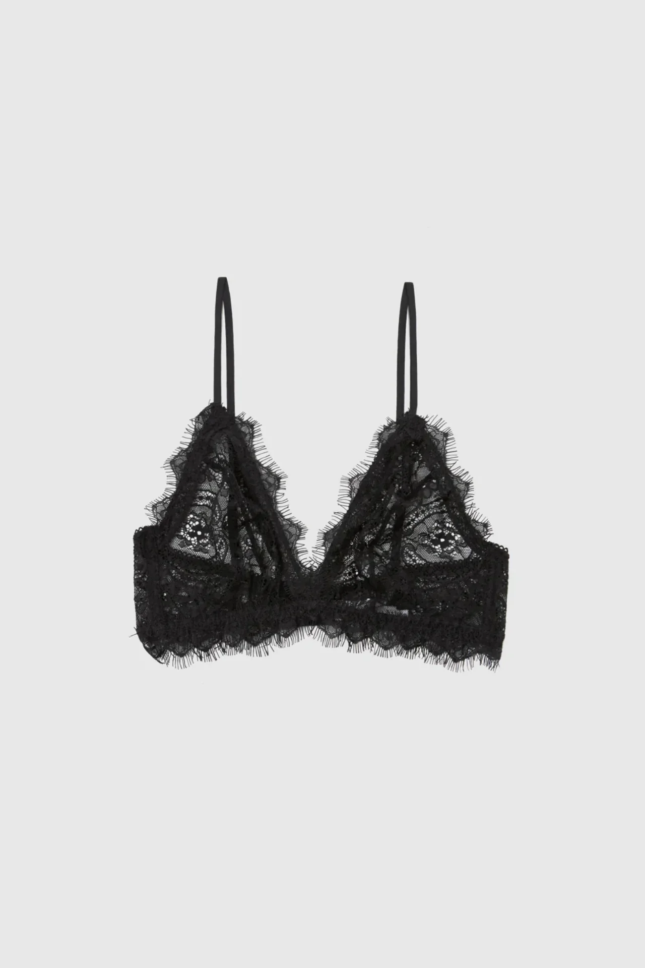 Image of Anine Bing Lace Bra with Trim Black