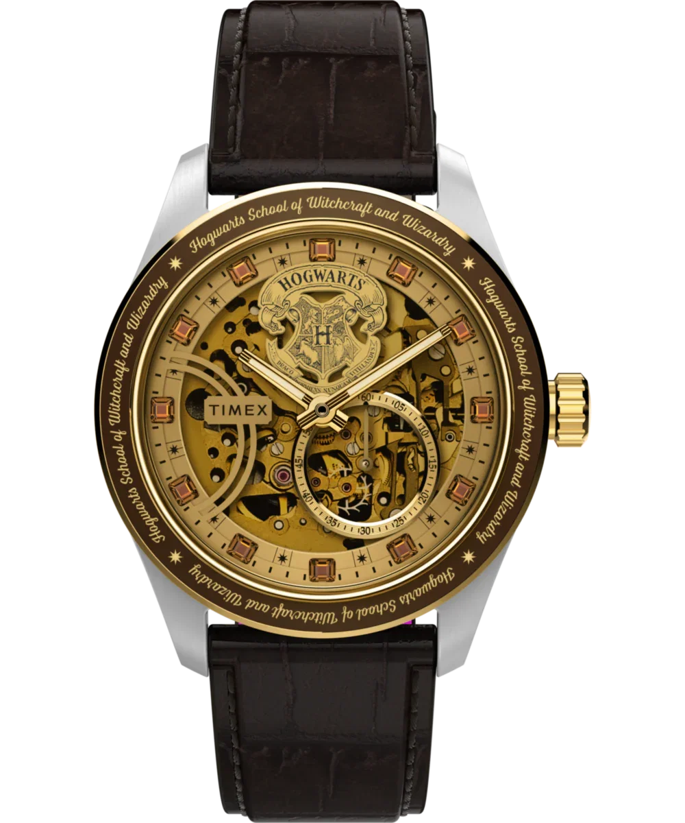 Image of Harry Potter x Timex Waterbury Skeleton Automatic 39mm Leather Strap Watch