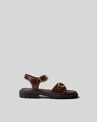 Sandales cuir boucles
